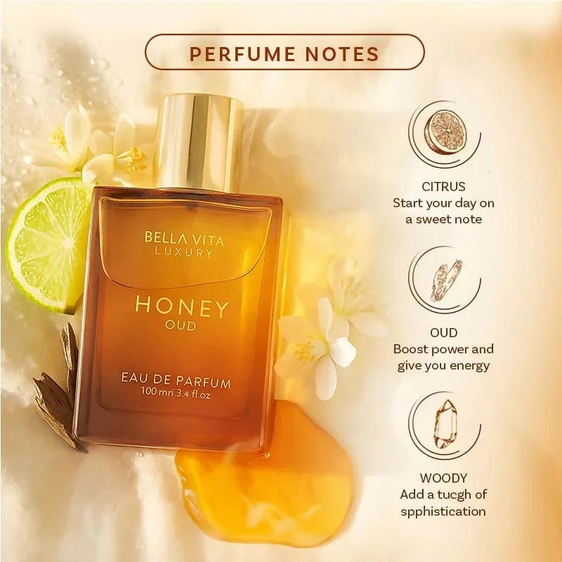 BellaVita Honey Oud Goat CEO Man 3-Piece Set Eau de Parfum Spray for Unisex 100 ML Luxury Lasting Woody Pheromone Perfume 3.4 Oz