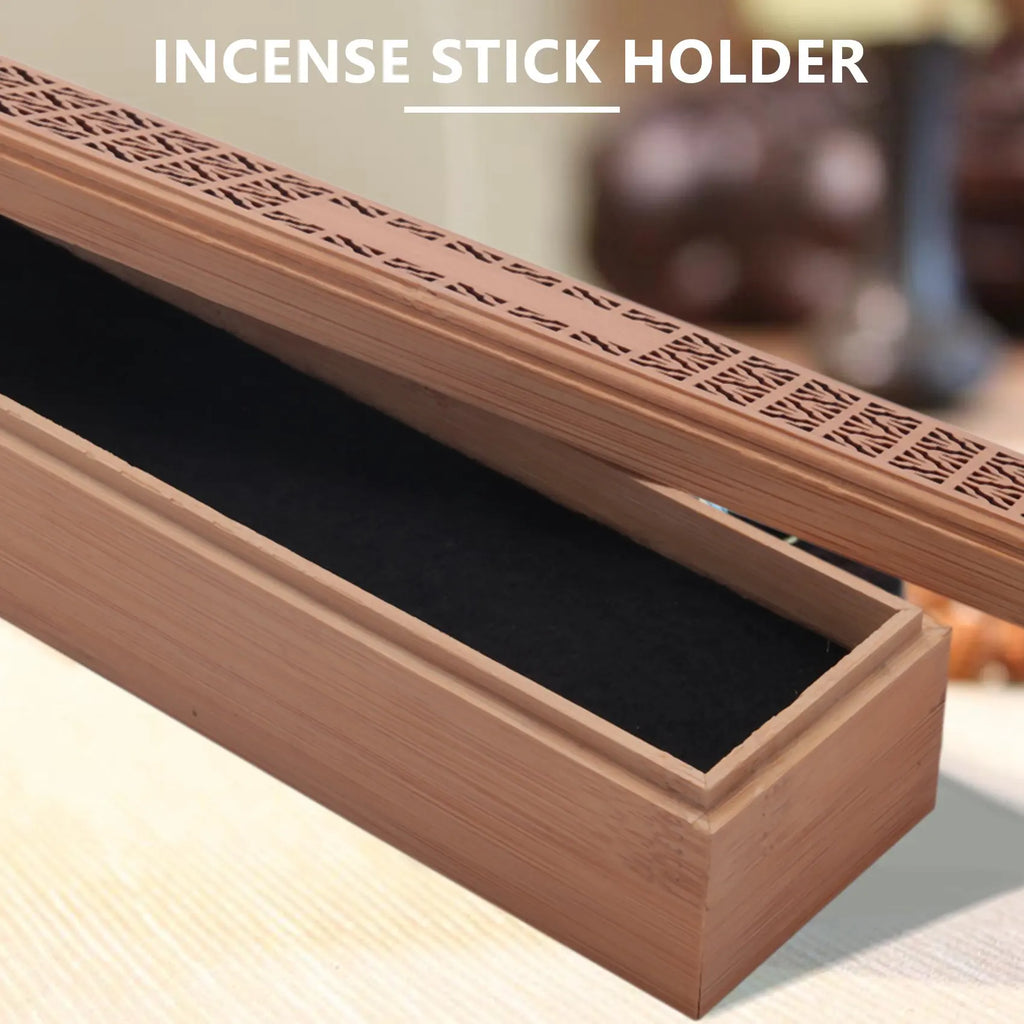 Qualitative Incense Burner Incense Stick Holder with Drawer Joss-Stick Box Hollow Aromatherapy Zen Lying Censer for Home Office