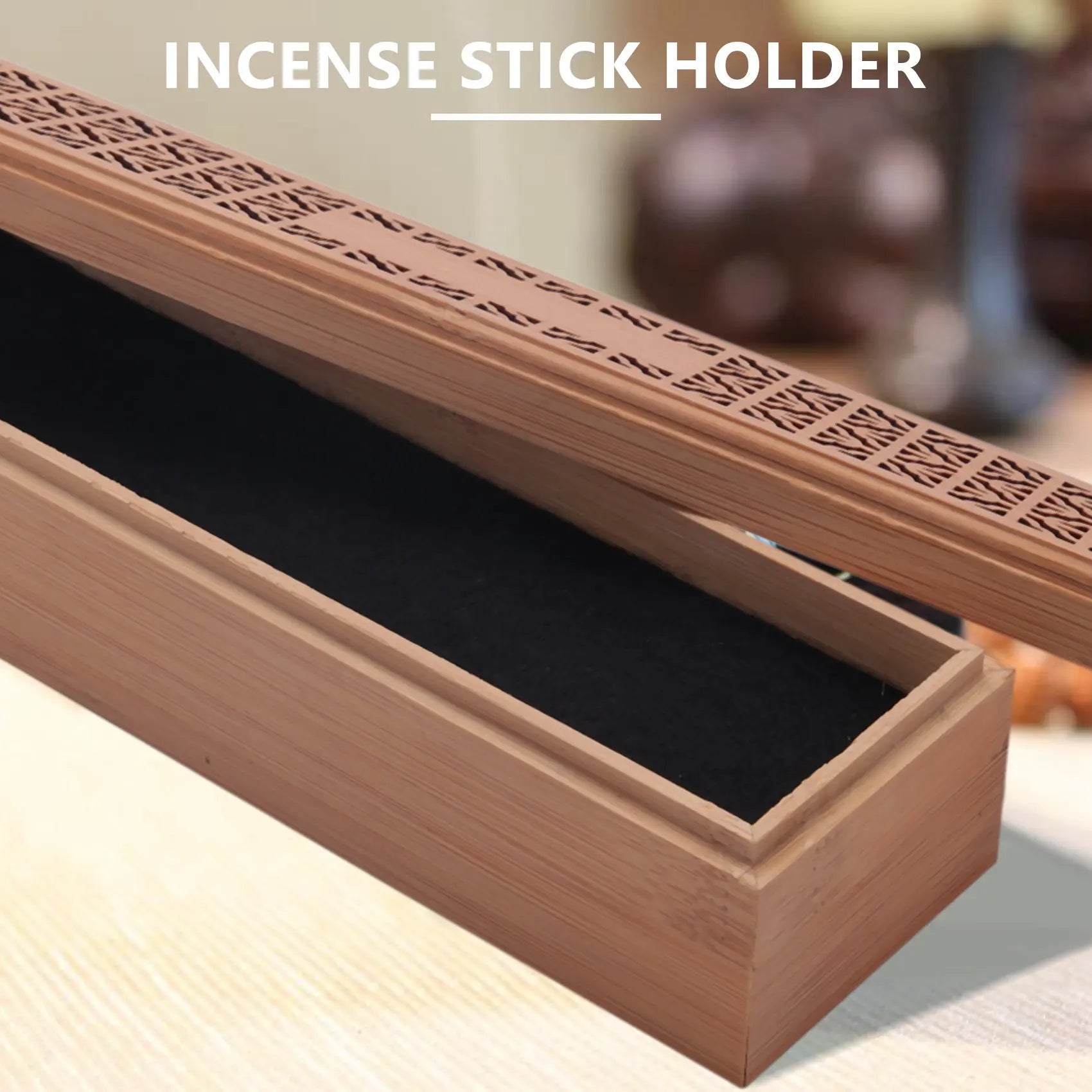 Qualitative Incense Burner Incense Stick Holder with Drawer Joss-Stick Box Hollow Aromatherapy Zen Lying Censer for Home Office