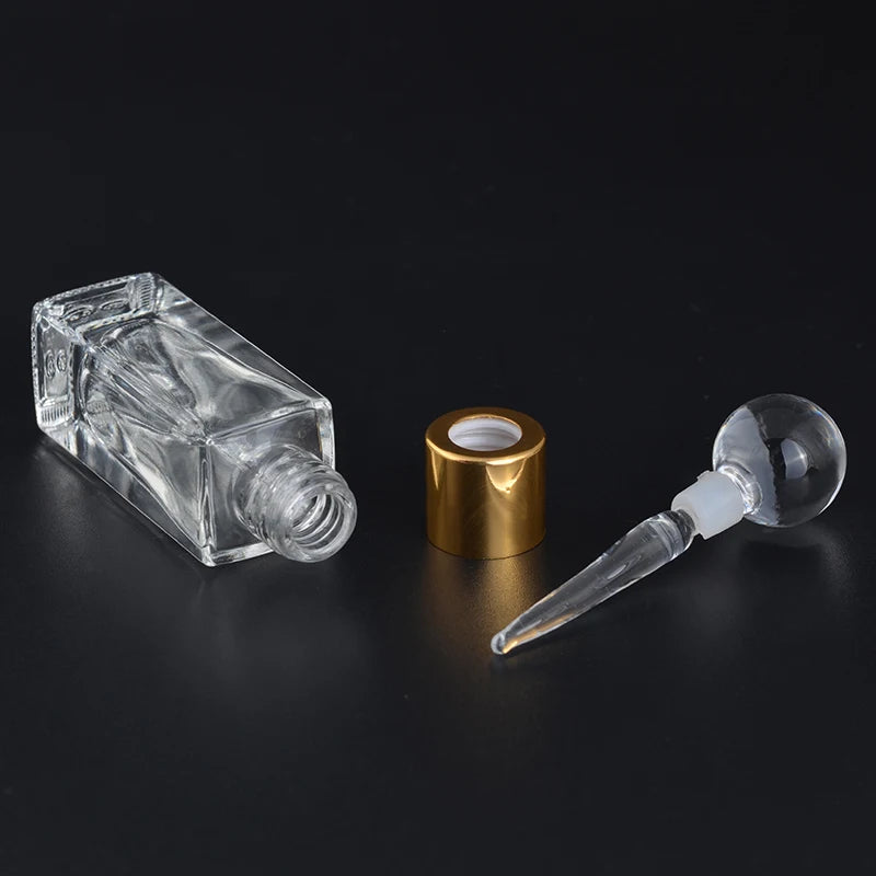 Perfume Drop Bottle Mini 7ml Essential Oil Attar Oud Glass Bottle with Glass Stick Stopper Bottle Packaging Fragrance Container