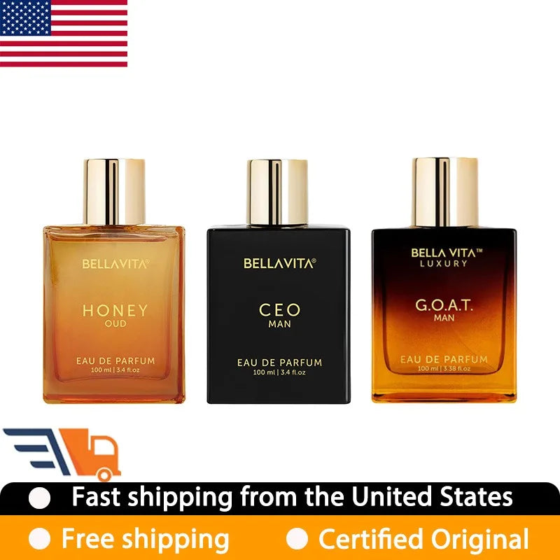 BellaVita Honey Oud Goat CEO Man 3-Piece Set Eau de Parfum Spray for Unisex 100 ML Luxury Lasting Woody Pheromone Perfume 3.4 Oz