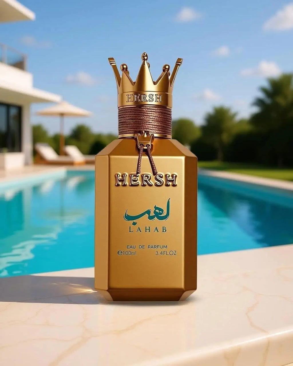 Hersh Lahab Perfume by Al Ezz Oud 3.4 oz EDP Spray, Harsh LahabLong Lasting Cologne Luxury Gold Crown Perfume